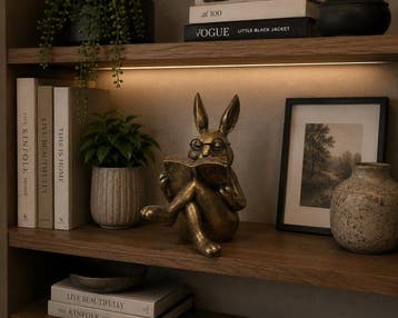 Alfie Francis - Beeld, Reading Rabbit Bronze Effect