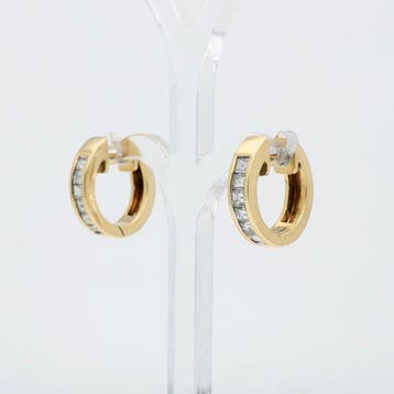 Oorbellen - 18 karaat Geel goud Diamant (Natuurlijk), Nieuw