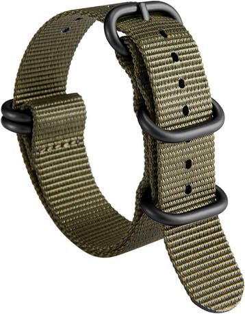 DrPhone Nylon Flex Strap - Nylon Horlogeband - 18mm - Zwarte, Verzenden