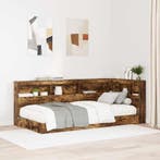 vidaXL Opberghoofdbord met plank Rook Eiken 90 cm Bewerkt, Verzenden, Nieuw
