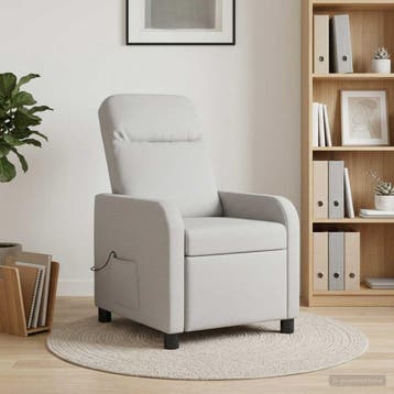 vidaXL Massage Relaxstoel Wolkgrijs Stof, Verzenden