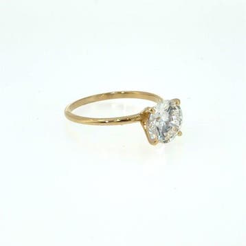 Zonder minimumprijs - Ring - 14 karaat Geel goud - 1.02ct., Handtassen en Accessoires, Ringen, Nieuw