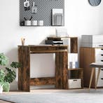 vidaXL Bureau met lade Rook Eiken 106 x 41 x 88.5 cm Bewerkt, Huis en Inrichting, Verzenden, Nieuw