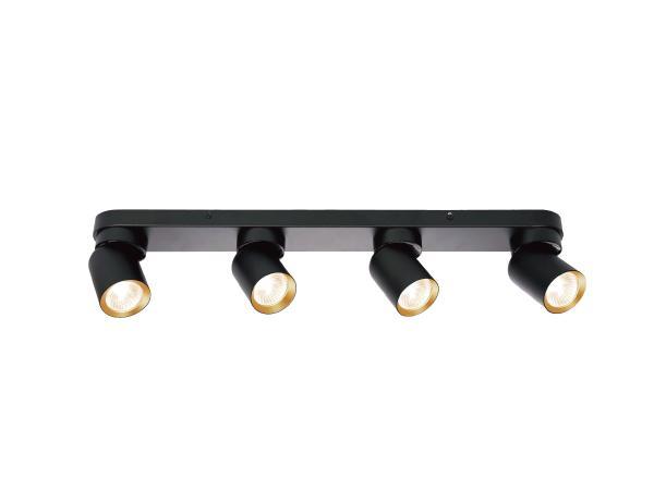 Veiling - 4x GU10 Opbouwspot Armatuur 4 cilinder zand zwart, Autos : Pièces & Accessoires, Éclairage