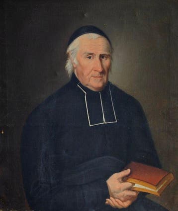 École française ( c.1850) - Portrait d’un ecclésiastique, Antiek en Kunst