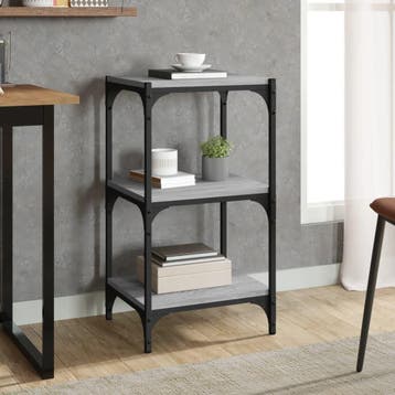 vidaXL Boekenkast 40x33x70,5 cm hout en staal grijs sonoma, Verzenden, Nieuw