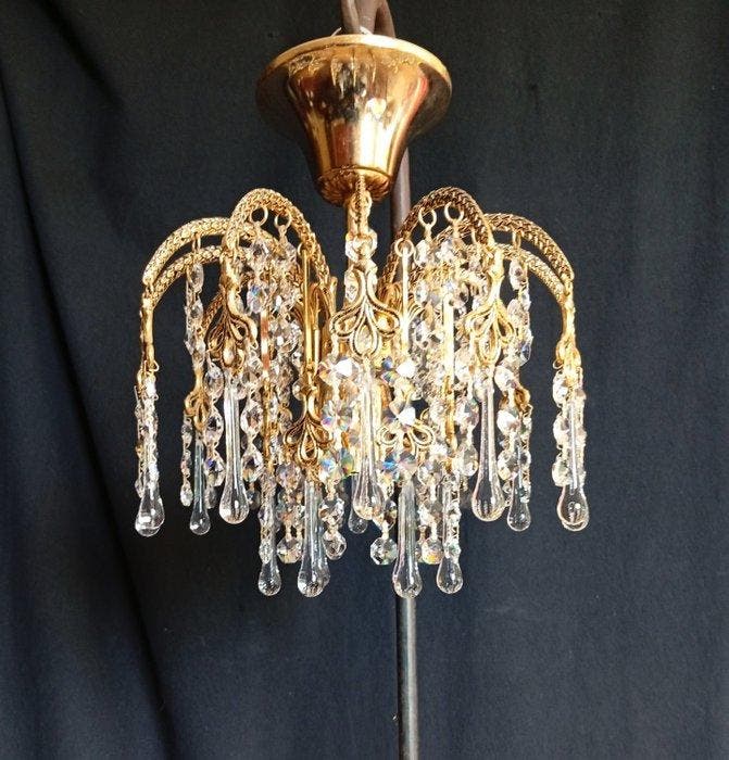 Kroonluchter - Messing, Kristal, Antiek en Kunst, Curiosa en Brocante