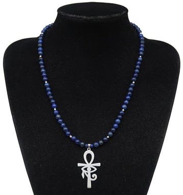 Lapis lazuli - Ankh-kruis en Horus oog – Koninklijke