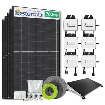 Zonnepanelen pakket voor platdak - 4.2 kW - 6x 700, Ophalen of Verzenden