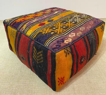Kelim Poef - Kelim - 48 cm - 48 cm