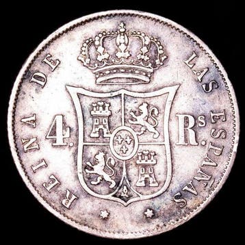 Spanje. Isabel II. 4 Reales Acuñado en la ceca de Madrid