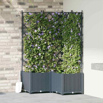 vidaXL Plantenbak 3 st Lichtgrijs 80 x 80 x 143 cm PP, Verzenden, Nieuw