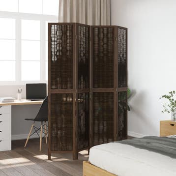 vidaXL Kamerscherm met 4 panelen massief paulowniahout, Verzenden, Nieuw