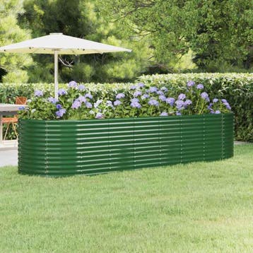 vidaXL Plantenbak 322x100x68 cm gegalvaniseerd staal groen, Verzenden, Nieuw