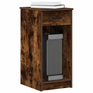 vidaXL Computertorenstandaard met lade 35x45x77 cm gerookt, Verzenden, Nieuw
