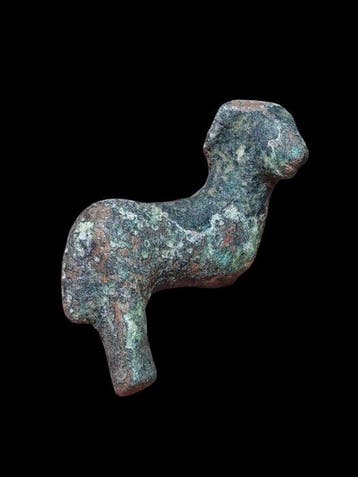 Oud-Romeins Brons Rare Ram Figure (Zonder minimumprijs)