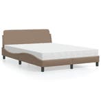 vidaXL Bed met matras Dover kunstleer cappuccinokleurig, Huis en Inrichting, Slaapkamer | Bedden, Verzenden, Nieuw