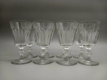Drinkservies (8) - Kristal - Franse glaswaren wijn, Antiek en Kunst