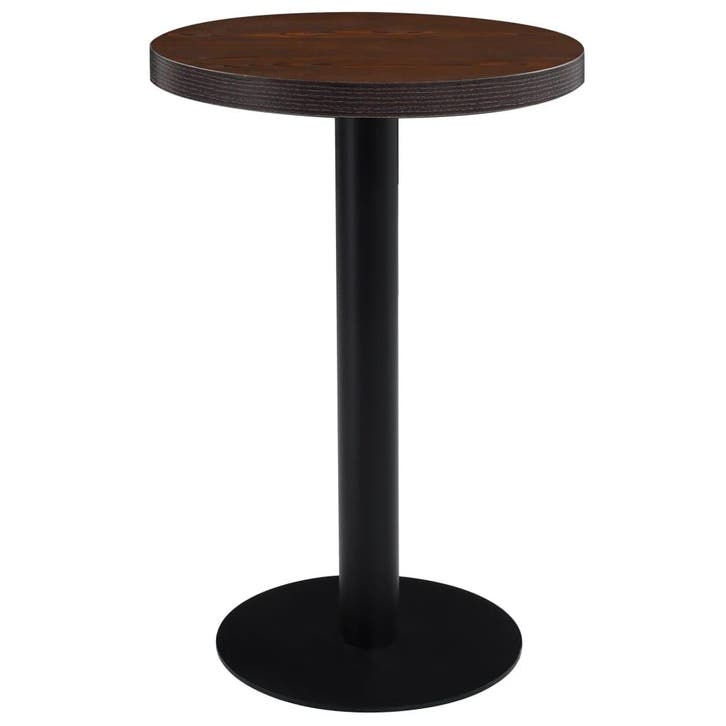 vidaXL Bistrotafel 50 cm MDF donkerbruin, Huis en Inrichting, Tafels | Eettafels, Nieuw, Verzenden
