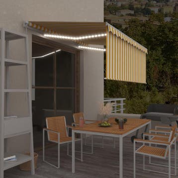vidaXL Luifel handmatig uittrekbaar rolgordijn LED 3,5x2,5 m, Verzenden, Nieuw