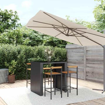 vidaXL 5-delige Tuinbarset poly rattan en massief acaciahout, Tuin en Terras, Verzenden, Nieuw