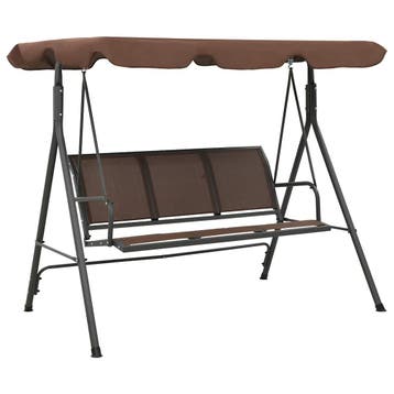 vidaXL Schommelbank met luifel koffiekleurig, Tuin en Terras, Verzenden, Nieuw