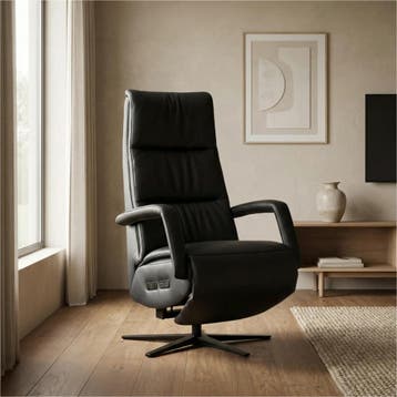 Leren relaxfauteuil met hartbalans Calm, Huis en Inrichting, Fauteuils, Bohemian, Industrieel, Modern, Scandinavisch, Nieuw, Ophalen of Verzenden