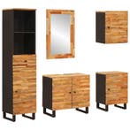vidaXL Badkamer Sets met lade 5 pcs Naturel Massief Mango, Verzenden, Nieuw