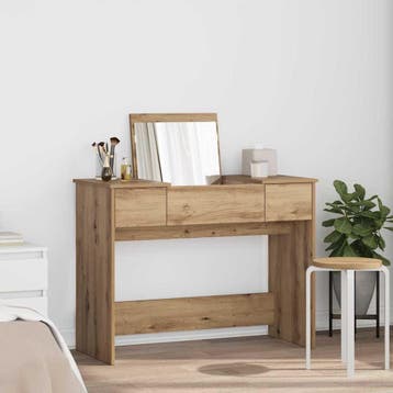 vidaXL Cosmetische Tafel Artisan Eiken 100 x 45 x 76 cm, Verzenden