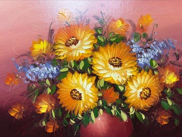 Peter Brooks ( 1957- ) - Bouquet de tournesols