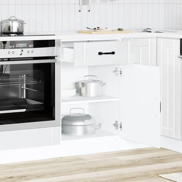 vidaXL Onderkast Lucca bewerkt hout hoogglans wit, Verzenden, Nieuw