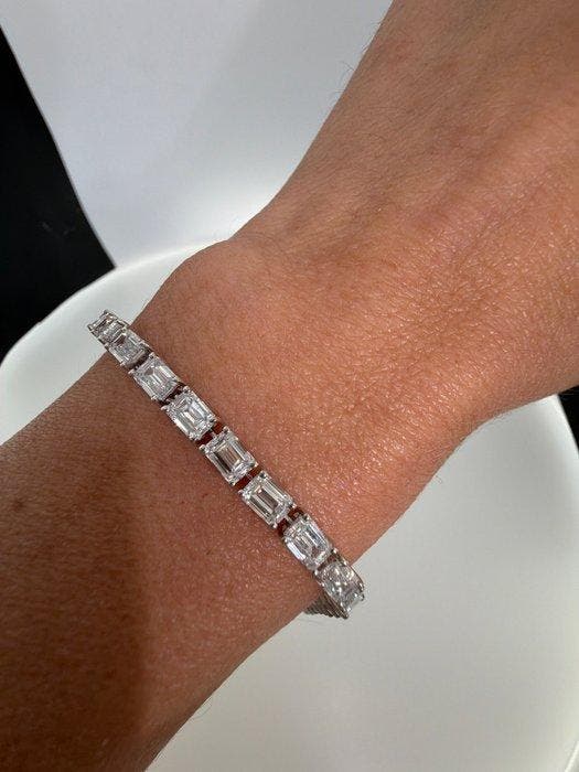 Armband - 14 karaat Witgoud - 12.45ct. tw. Diamant, Bijoux, Sacs & Beauté, Bracelets