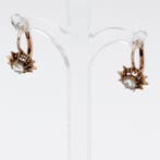 Boucles doreilles - 14 carats Or rose Diamant (Naturelle)