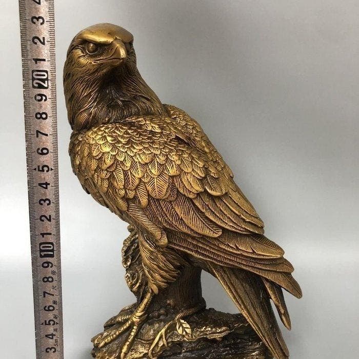 sculptuur, Metal Bronze Eagle Sculpture - 23 cm - Brons, Antiquités & Art, Curiosités & Brocante