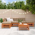 vidaXL Tuin loungeset 6 pcs Wasbruin Massief grenenhout, Tuin en Terras, Verzenden, Nieuw, Loungeset