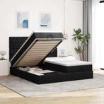 vidaXL Ottoman bed met matrassen 200x200cm stof zwart, Verzenden, Nieuw