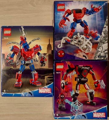 Lego Set - Marvel - 3x Marvel Spider-Man Mech Armour [76146, Nieuw
