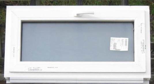 pvc raam , chassis , venster 100 x 50 wit / antraciet 7016, Doe-het-zelf en Bouw, Raamkozijnen en Schuifdeuren, Inclusief glas