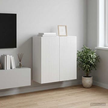 vidaXL Wandkast Hoogglans Wit 59 x 31 x 60 cm Bewerkt hout, Huis en Inrichting, Verzenden, Nieuw