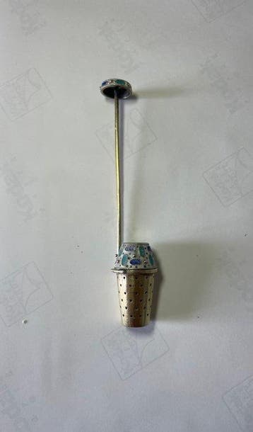 Vergiet - Zilver - Emaille Theezeeflepel
