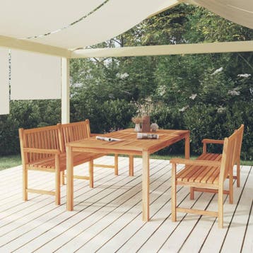 vidaXL 3-delige Tuinset massief teakhout, Verzenden, Nieuw, Tuinset
