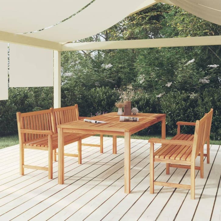 vidaXL 3-delige Tuinset massief teakhout, Tuin en Terras, Tuinsets en Loungesets, Tuinset, Nieuw, Verzenden