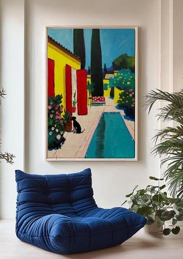E. García - Chalet amarillo XL, Antiek en Kunst, Kunst | Schilderijen | Modern