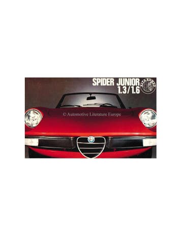 1972 ALFA ROMEO SPIDER JUNIOR 1.3 1.6 BROCHURE ITALIAANS, Ophalen of Verzenden, Nieuw