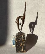 Beeld, Bronzen Abstracte Danseres — stijl van Milo - 36 cm