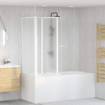 vidaXL Badwand L-vormig 4 panelen inklapbaar 70x120x137 cm, Doe-het-zelf en Bouw, Verzenden, Nieuw