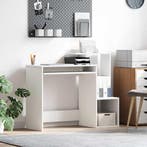 vidaXL Bureau met lade met plank Wit 106 x 41 x 88.5 cm, Huis en Inrichting, Verzenden, Nieuw