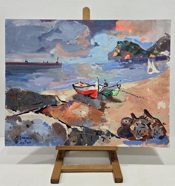Miquel Torner de Semir (1938) - NO RESERVE - Barcas en la, Antiquités & Art