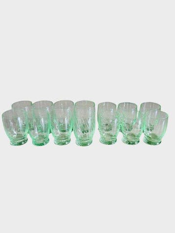 Portieux France - Drinkservies (14) - Uraniumglas