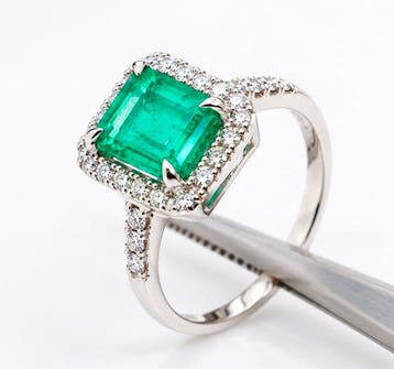 Zonder minimumprijs - Ring Platina - 2.97ct. tw. Smaragd -, Nieuw